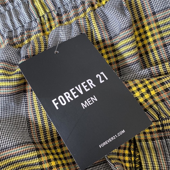 Forever 21 Shorts Mens Sz M Multicolor Plaid Polyester Chino Drawstring Pockets - Picture 6 of 9